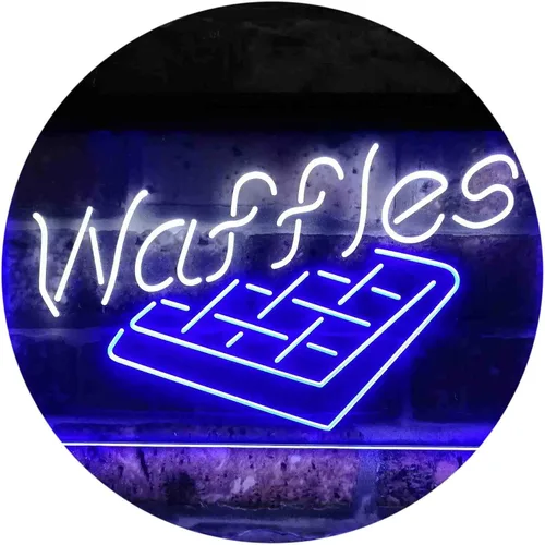 Miniatura 18 de ADVPRO Waffles Snack Café - Letrero de neón LED de doble color, azul y rojo, 12 x 8 pulgadas st6s32-i3820-br