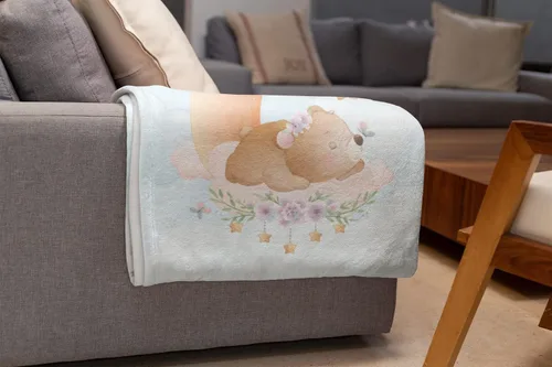 Miniatura 3 de Mantas de bebé personalizadas con nombre Manta de oso personalizada para bebés niñas y niños Manta unisex de forro polar suave y cálida Minky