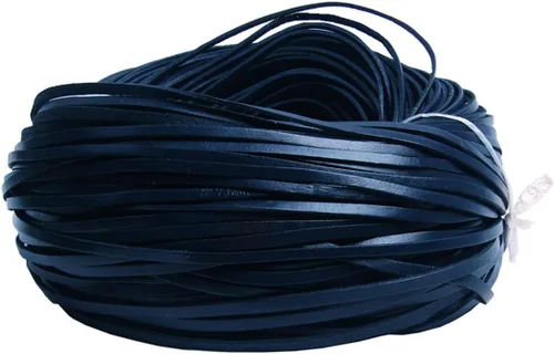 Miniatura 15 de Cuerda de cuero genuino de 21 yardas, cuerda plana de cuero trenzado para hacer joyas, collares, pulseras, cordones de zapatos, correas de bolsa