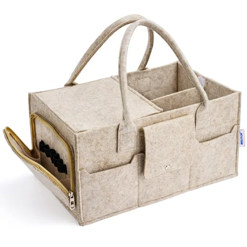 Miniatura 10 de Maliton Organizador de pañales – Organizador de pañales para almacenamiento de guardería, organizador de pañales de fieltro para cosas de bebé