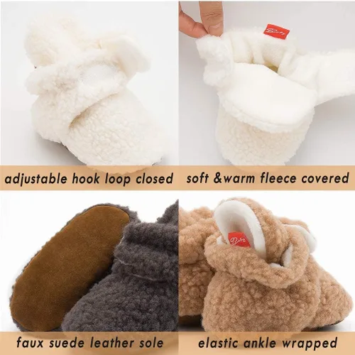 Miniatura 202 de Sawimlgy - Botines de algodón antideslizantes para recién nacido, con agarre, para cuna o para el invierno