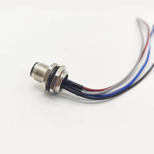 Miniatura 7 de Cable conector macho M12 de 5 pines, un cable de montaje trasero recto codificado impermeable enchufe de aviación macho sin blindaje Cable eléctrico