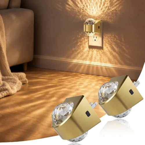 Miniatura 20 de JandCase Luces nocturnas enchufables a la pared, proyector de estrellas, luz nocturna de galaxia automática 3CCT, enchufe con sensor de luz