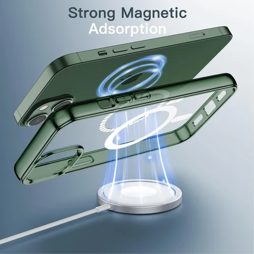Miniatura 3 de JETech Funda magnética para iPhone 13 de 6.1 pulgadas, compatible con carga inalámbrica MagSafe, a prueba de golpes, parte trasera transparente