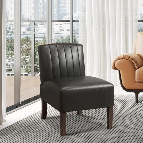 Miniatura 17 de VIRRMO Sillas de Acento sin Brazos para Sala de Estar, Silla Slipper Moderna Sillas de Sala de Estar con Patas de Madera Sólida, Silla de Tocador