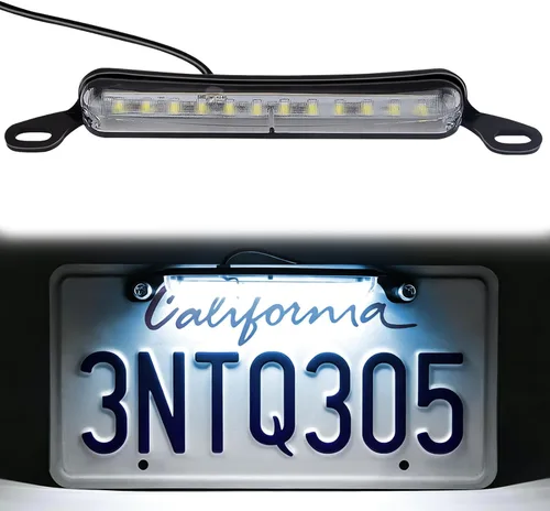 Luces LED de matrícula de 12 V CC, luz universal de matrícula, conjunto de lámpara de matrícula impermeable, luz LED de placa de repuesto para
