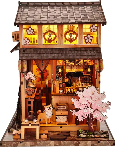 Miniatura 8 de Izakaya - Kits de rincón de libros de bricolaje japonés, rompecabezas de madera 3D para adultos, adolescentes, novia, compañeros de clase y familia