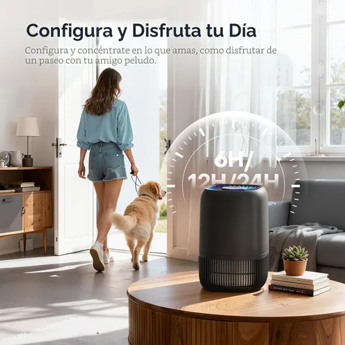 Miniatura 6 de Purificadores de aire para dormitorio con filtro de alta eficiencia de hasta 1076 pies cuadrados para pelo de mascotas, olores, polen, humo