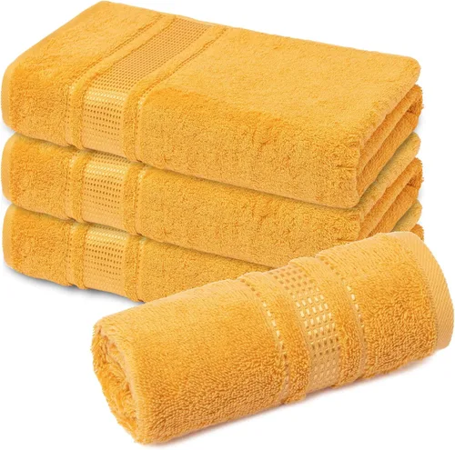 Miniatura 40 de Melissa Linen Toallas de Punta de Dedos Paquete de 4, 100% Algodón Turco, Toallas de Mano Pequeñas para Cuerpo y Cara, 12 x 18 pulgadas, Suaves
