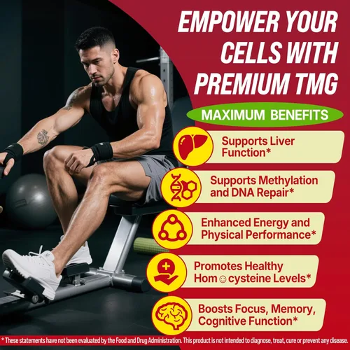 Miniatura 4 de Paquete de 2 gomitas TMG de 1000 mg de betaína anhidra + multivitamínico metilado y complejo B metilado (metilfolato B12 B6), magnesio, taurina