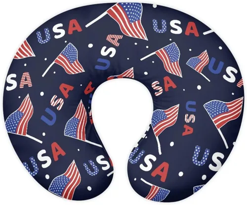 Miniatura 15 de American Flag Floral Nursing Pillow for Breastfeeding, Soft and Supportive Breastfeeding Pillow for Mom and Baby, Feeding Pillow with Removable