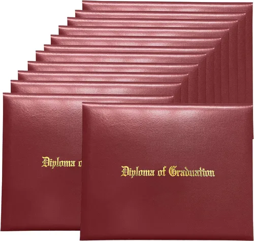 Miniatura 31 de MyGradDay Cubierta de diploma impresa 8.5x11 titular del diploma de graduación cubierta de cuero liso tamaño carta negro