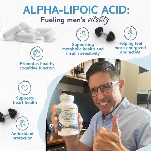 Miniatura 3 de Cápsulas de ácido alfa lipoico de 600 mg – Suplemento extra fuerte ALA – Las mejores cápsulas vegetarianas puras para el dolor nervioso, piel, cara