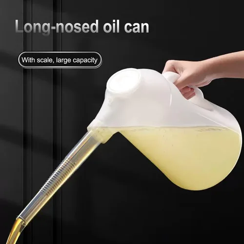 Y H M Jarra de aceite de 2L con boquilla Dispensador de aceite de plástico HDPE Contenedor de aceite de medición y dispensación de aceite Jarra