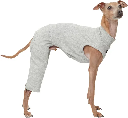 Miniatura 11 de D Doggy Star - Suéter de galgo italiano de cuello de tortuga, conjunto de mono de vellón cálido, ropa de Whippet para perro (XL, azul marino Pkt)