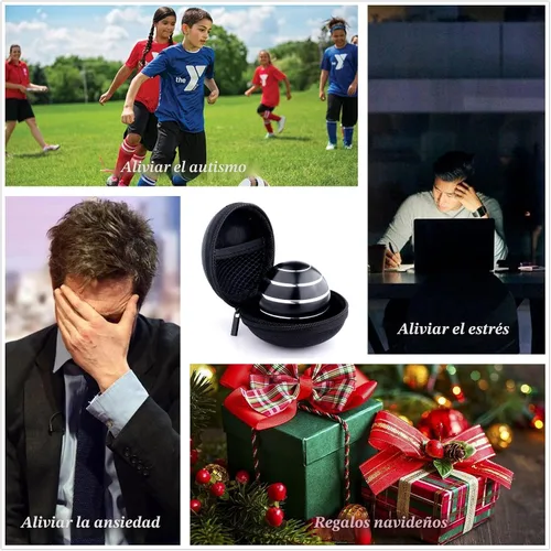 Miniatura 6 de Juguetes de Escritorio Cinéticos, Bola Giratoria de Ilusión Óptica de Cuerpo Completo, Trompo Grande de Giro Más Prolongado, Ideal para Fiestas