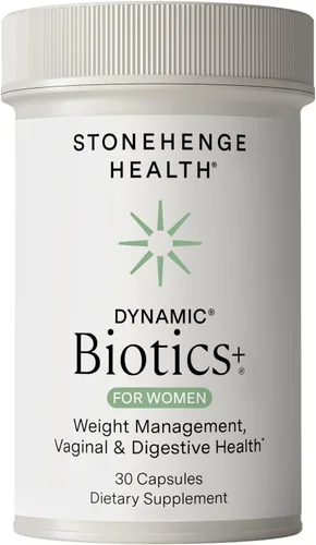 Stonehenge Health Biotics para mujeres, probiótico de 70 mil millones de UFC, 24 cepas + fibra prebiótica, para el control de peso, enfoque y estado