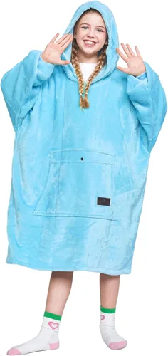 Miniatura 12 de Catalonia Manta con Capucha Arcoíris para Niños, Sudadera Manta de Forro Polar de Gran Tamaño Usable con Bolsillo Frontal Grande, Regalo