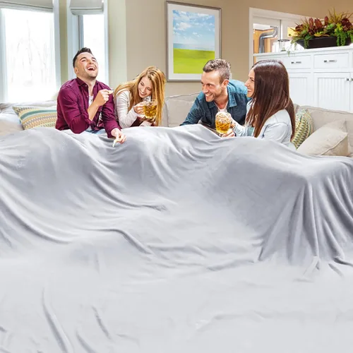 Miniatura 12 de Edenleaf Manta de gran tamaño de 120 x 120 pulgadas, compañera gigante para cama, sofá, viajes y campamento, manta suave extra grande que se adapta
