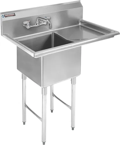 Miniatura 10 de DuraSteel Fregadero de Acero Inoxidable para Servicios Generales - Certificado NSF Tazón Individual de 18" x 18" x 12" - No Incluye Grifo Sin Plomo