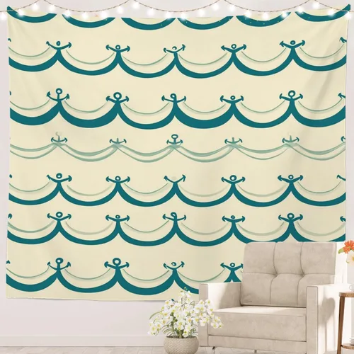 Miniatura 35 de Batmerry Abstract Repeat Polyester Tapestry, Tiled Directional Lightweight Wall Hanging High-Definition Print Backdrop For Dorm Room Bedroom Living