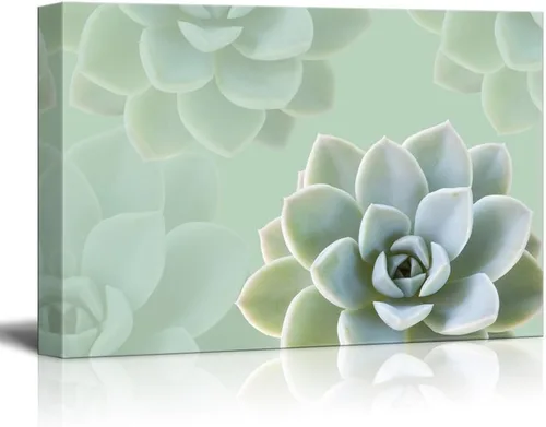 Miniatura 19 de wall26 Lienzo decorativo para pared, diseño de planta suculenta sobre fondo de estilo retro, arte moderno para el hogar, listo para colgar, 12.0 x