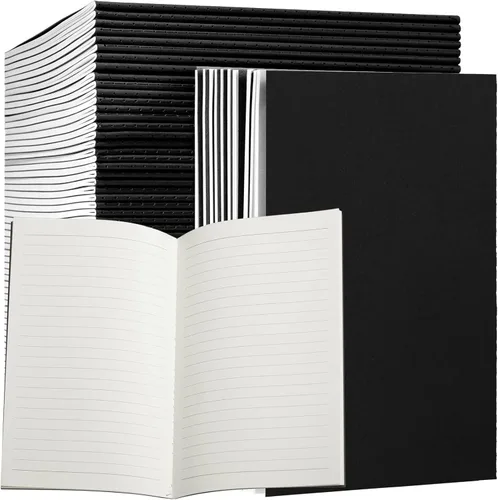 Miniatura 13 de Paquete de 72 cuadernos de papel kraft de 5.5 x 8.3 pulgadas, cuadernos A5 a granel de tapa blanda a rayas para niños, estudiantes, escritura, Marrón