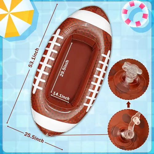 Miniatura 4 de Erweicet Enfriador inflable de fútbol, 1 unidad para fiesta, barbacoa, picnic, piscina, suministros de fiesta, buffet Luau, con un tapón de drenaje