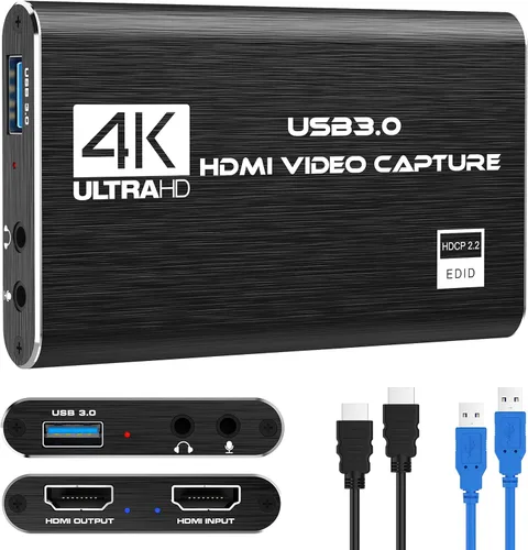 Tarjeta de captura Nintendo Switch, tarjeta de captura de video HDMI 4K, 1080P 60FPS, tarjeta de captura HDMI a USB 3.0 para trabajo de transmisión