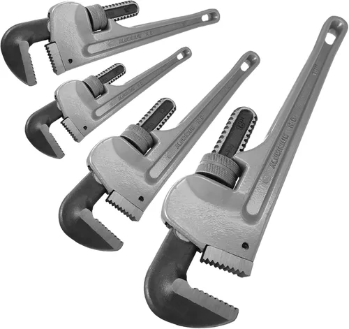 Miniatura 11 de WEDO Llave de tubo recta de 14 ", llave de fontanería, llave de aluminio, apertura máxima 2.559 in, cabeza forjada de acero al cromo-molibdeno