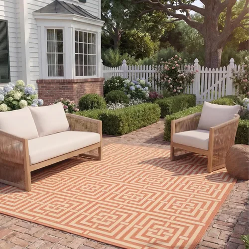 Miniatura 29 de SAFAVIEH Courtyard Collection CY6937 - Alfombra decorativa para interiores y exteriores, impermeable, fácil de limpiar, 2 pies 3 pulgadas x 6 pies 7