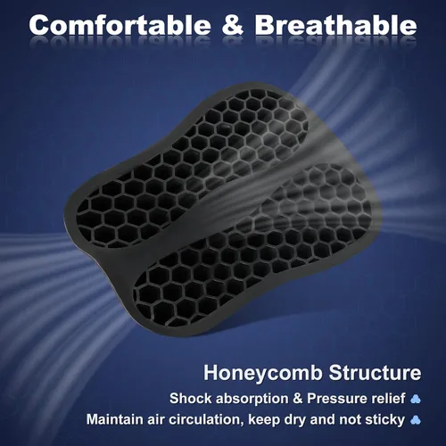 Miniatura 3 de Cojín Plegable de Gel para Asiento Trasero de Motocicleta de Pasajero, Estructura de Panal 3D Absorción de Impactos y Transpirable Almohadilla