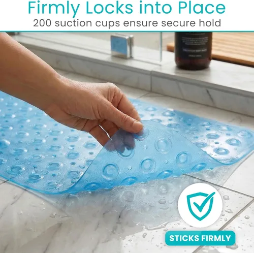 Miniatura 5 de Vive Tapete de bañera para suelos de baño y ducha, almohadilla antideslizante de goma con succión para bañera, baño, ancianos, niños, respetuosa