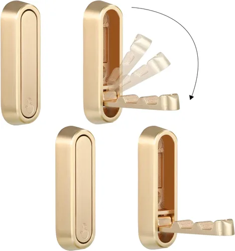 Miniatura 17 de Dntorx Ganchos plegables de pared, 2 piezas ganchos plegables negros para abrigos de alta resistencia, gancho plegable, ganchos para toallas