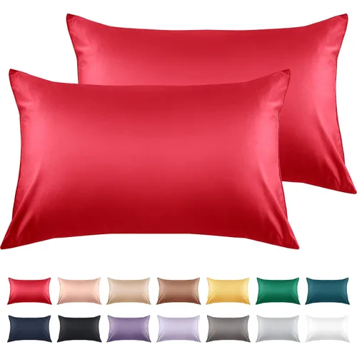 Miniatura 29 de Warmstar - Juego de 2 fundas de almohada de algodón tamaño estándar, 600 hilos, fundas de 20 x 26 pulgadas, algodón suave de fibra larga Placid Blue