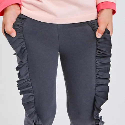 Miniatura 4 de HonestBaby Multipack Leggings Skinny, Flare and Cargo Pants Organic Cotton for Infant Baby Girls, Toddlers, Little Kids
