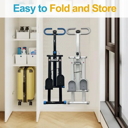 Miniatura 9 de Escalera para gimnasio en casa, máquina de entrenamiento vertical plegable, máquina de entrenamiento de cuerpo completo con asas ajustables, monitor