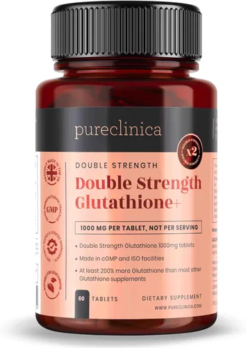 Miniatura 9 de pureclinica Glutatión 1000mg – 120 tabletas (2 x 60) Alta resistencia con 500 mg de glutatión, 300 mg de ALA, 200 mg de vitamina C Apoyo