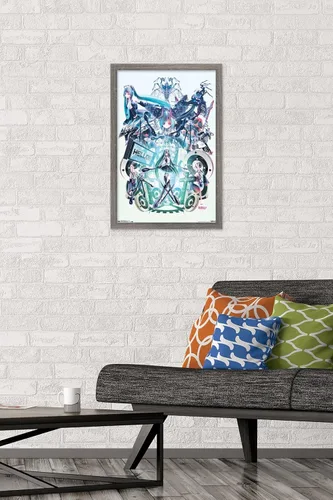 Miniatura 2 de Trends International Hatsune Miku - Póster de pared Hello, 14.725 x 22.375 pulgadas, versión con marco de madera tipo granero