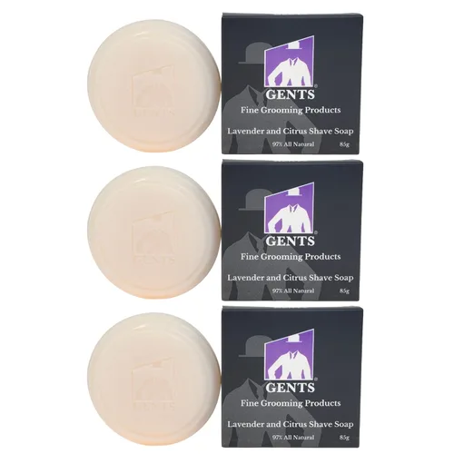 Miniatura 25 de G.B.S Jabón de afeitar para hombre 97% natural enriquecido con manteca de karité y glicerina, crea una rica forma de espuma, 3 onzas cada paquete