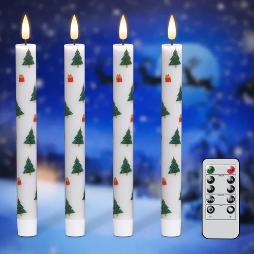 Miniatura 12 de GenSwin Velas de Ventana que Funcionan con Batería con Temporizador, Velas Cónicas sin Llama, Candelabros Cónicos LED para Ventana Negros