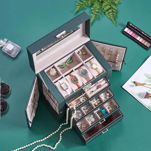 Miniatura 2 de ANWBROAD Jewelry Organizer Box for Women Jewelry Storage Case with Lock and Removable Drawers Keep All Your Jewelry Organized Jewelry box for
