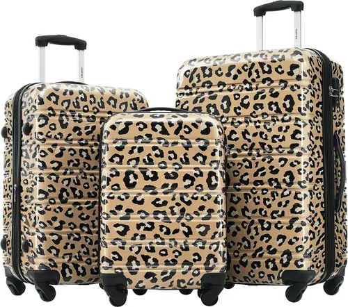 Miniatura 370 de Merax Juegos de equipaje de mano en maleta aprobada por aerolíneas, estuche rígido con ruedas giratorias expandibles, Negro