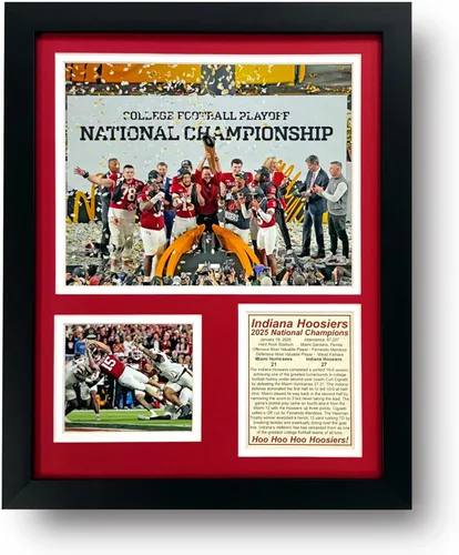 Miniatura 11 de Indiana Hoosiers Campeones Nacionales CFP 2025 Recuerdos coleccionables de fútbol Hoosier Imagen enmarcada y regalo de collage de fotos, arte
