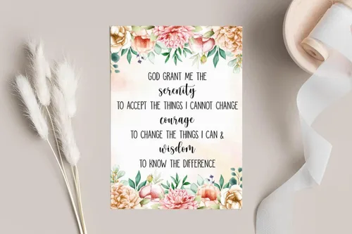 Miniatura 3 de Emily gift Serenity Prayer - Tarjeta de felicitación – Interior en blanco – 5 x 7 pulgadas – Cartulina premium – Incluye sobre