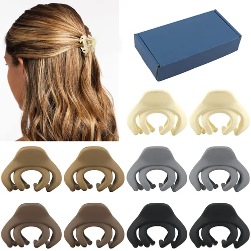 Miniatura 8 de MAORULU Pinza para el cabello, pinza de pulpo para cabello fino/medio grueso, para mujeres y niñas, 1.5 pulgadas, mini pinzas de mandíbula mate
