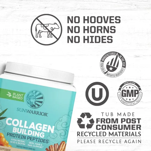 Miniatura 3 de Polvo de proteína de colágeno vegano para mujeres, polvo de colágeno a base de plantas de sílice sabor churro con vitaminas veganas para el cabello
