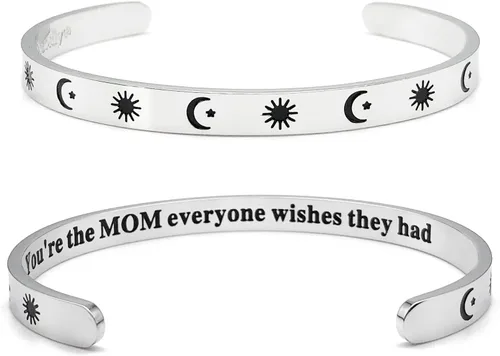 Miniatura 77 de Dczosily Pulseras inspiradoras para mujer, de acero inoxidable, pulseras motivacionales, regalos personalizados para mejores amigas
