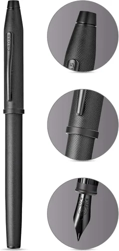 Miniatura 41 de Cross Century II - Bolígrafo de punta Selectip, lacado negro con detalles chapados en oro de 23 quilates