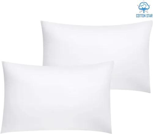 Miniatura 7 de Cotton Star Juego de 2 fundas de almohada de viaje de 14 x 20 pulgadas, cierre de cremallera, 600 hilos, 100% algodón orgánico, paquete de 2 fundas
